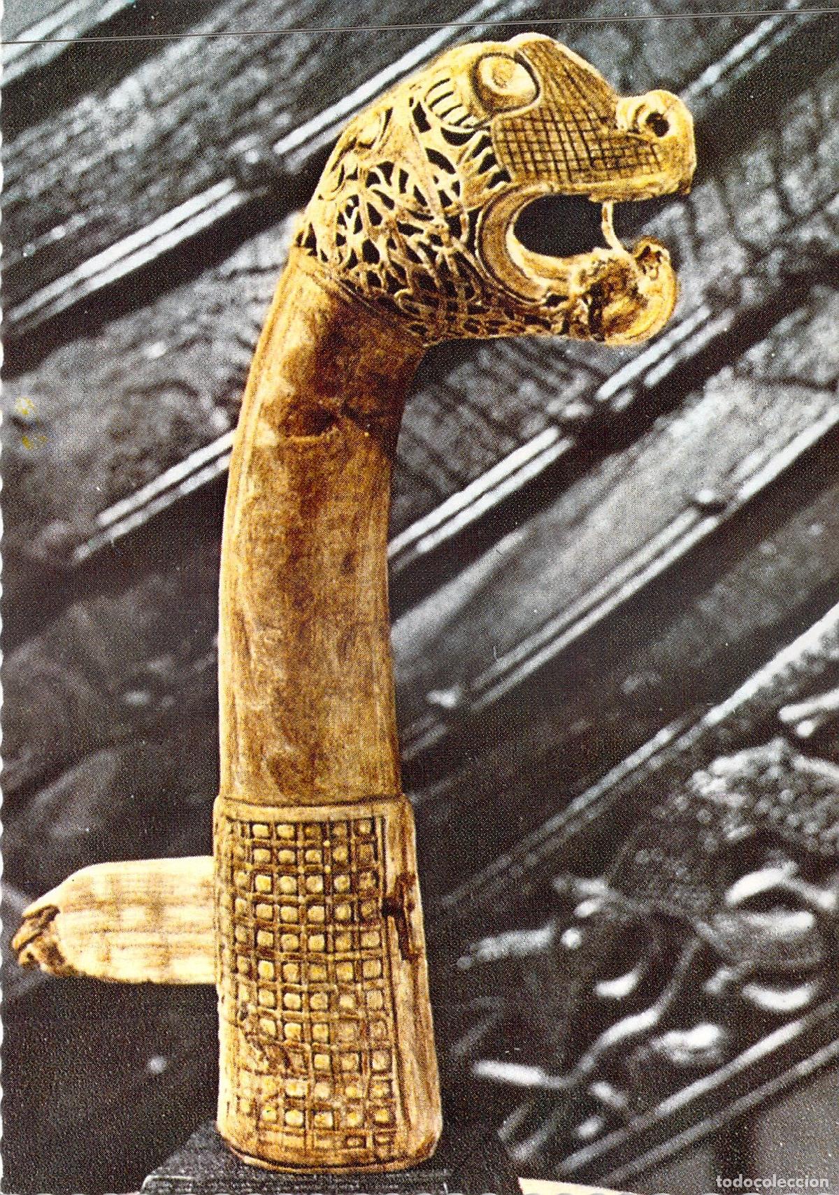Postales: Postal del Museo de Barcos Vikingos, Cabeza Tallada de Oseberg, Oslo