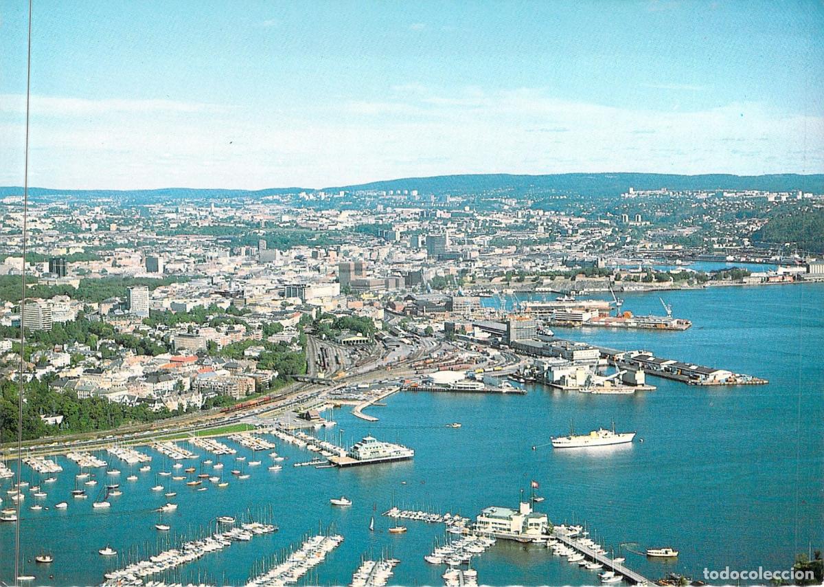 Postales: Postal de Oslo, Noruega - Vista A&eacute;rea del Puerto y la Ciudad