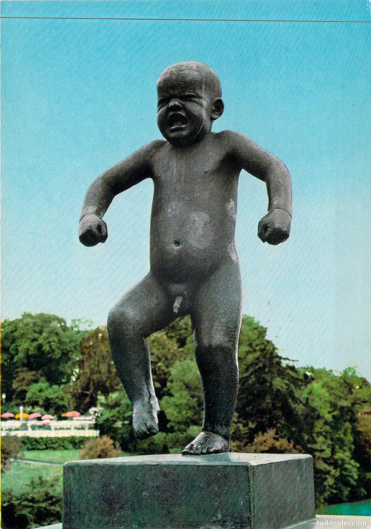 Postales: Postal de Sinnataggen El Ni&ntilde;o Enojado Parque Vigeland Oslo