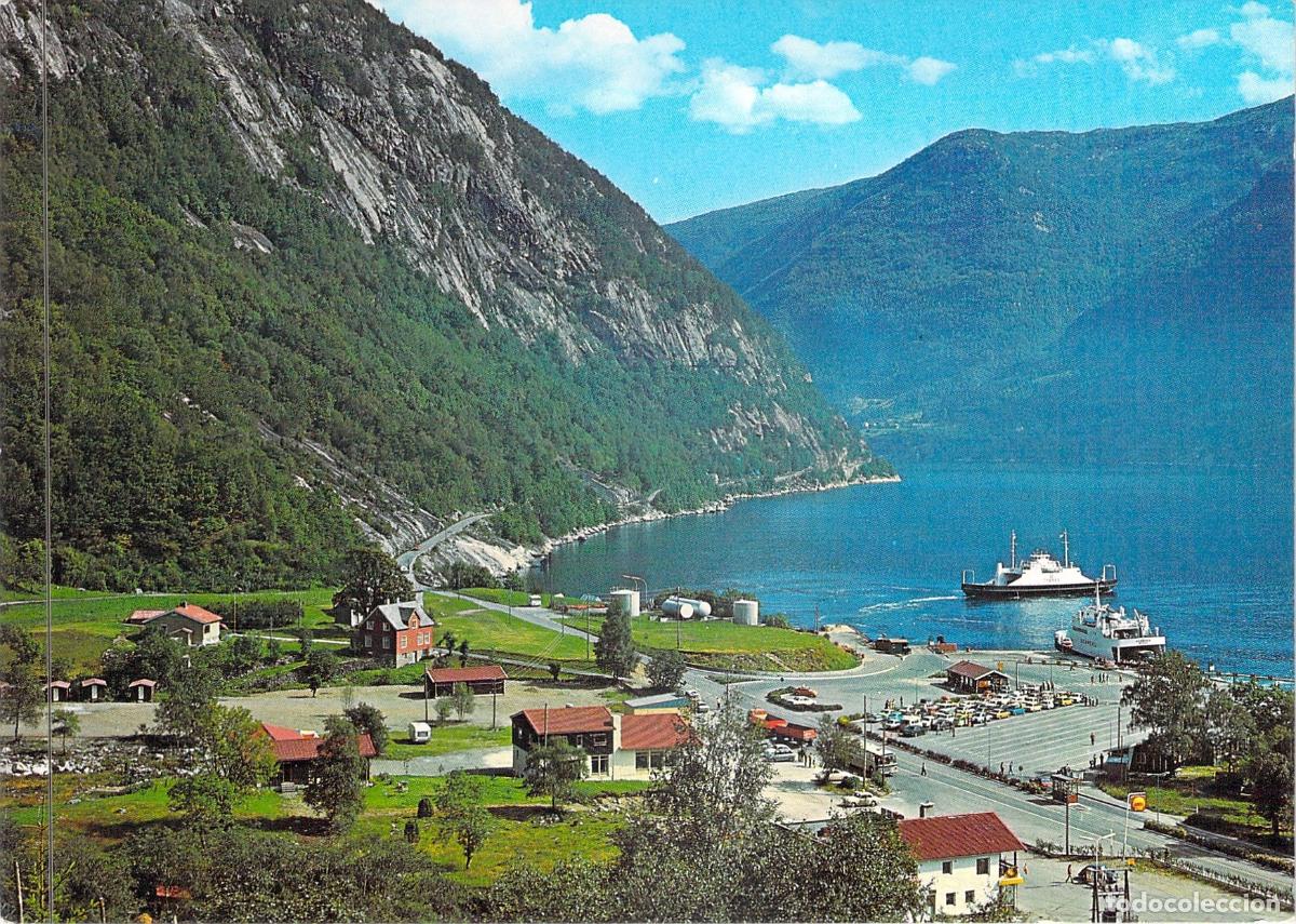 Postales: Postal de Kvanndal, Hardanger, Noruega - Paisaje de Fiordo y Ferry