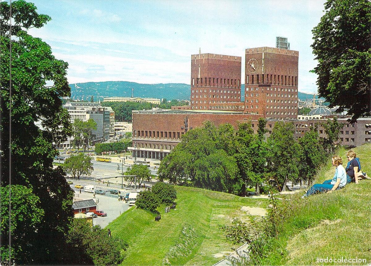 Postales: Postal del Ayuntamiento de Oslo, Noruega - Edificio R&aring;dhuset