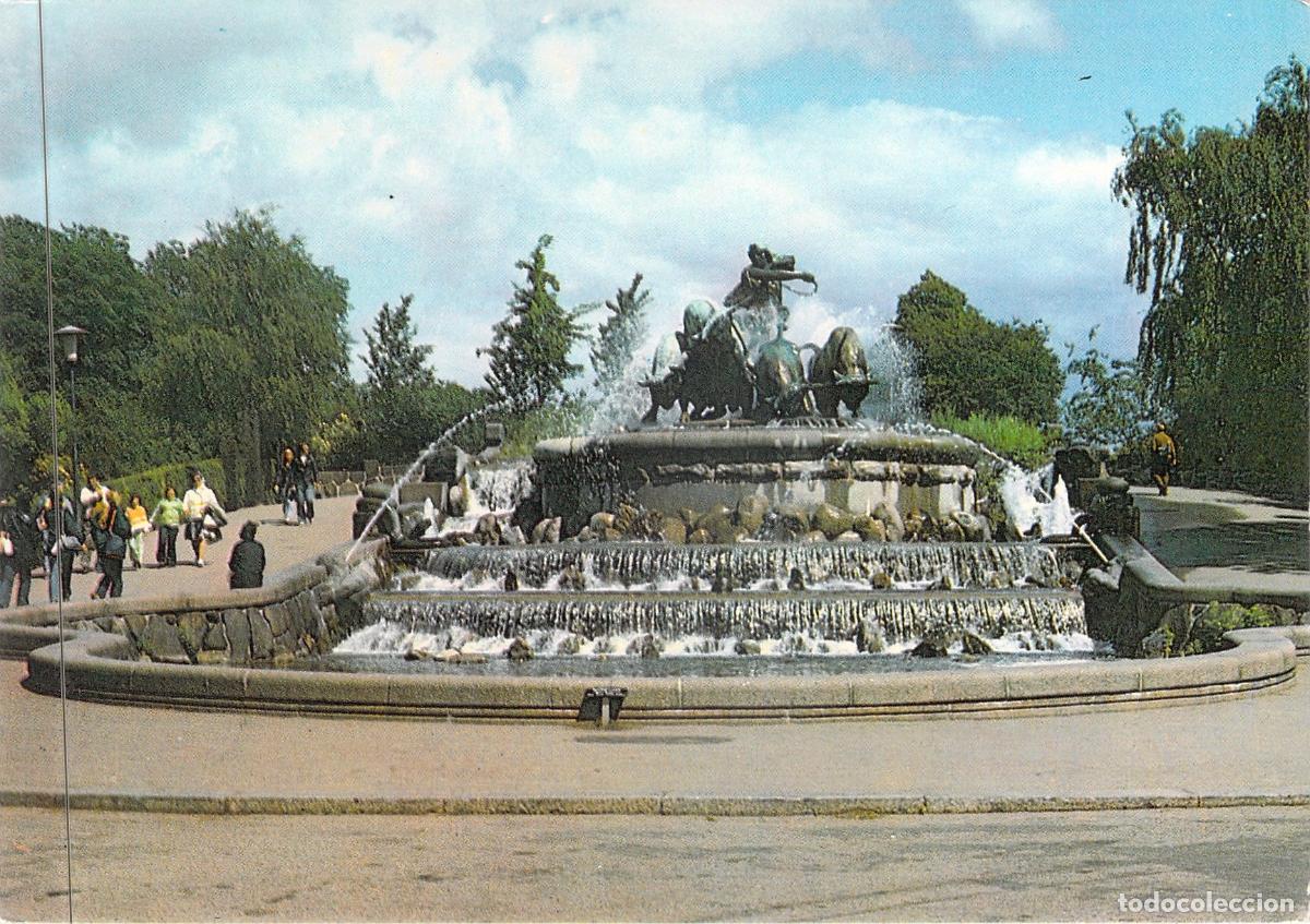 Postales: Postal Fuente de Gefion en Copenhague, Dinamarca