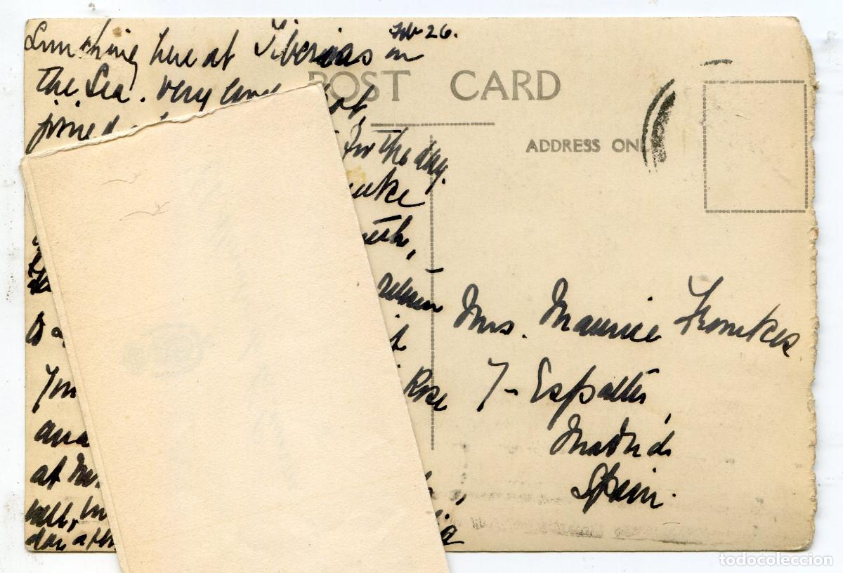 Cartoline: Tarjeta postal enviada al pintor Maurice Fromkes desde Galilea a Madrid. Segovia