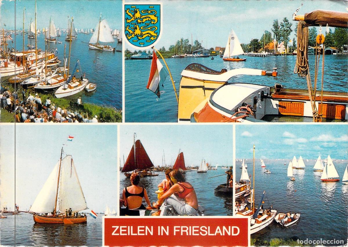 Postales: Postal de Navegaci&oacute;n en Friesland, Holanda - Vistas de Veleros