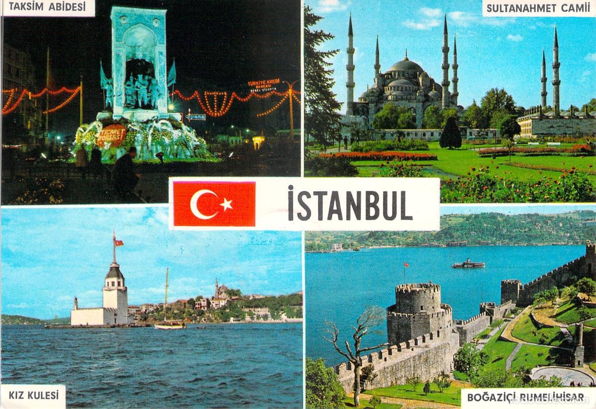 Postales: Postal de Estambul con Vistas de la Mezquita Azul y Monumentos