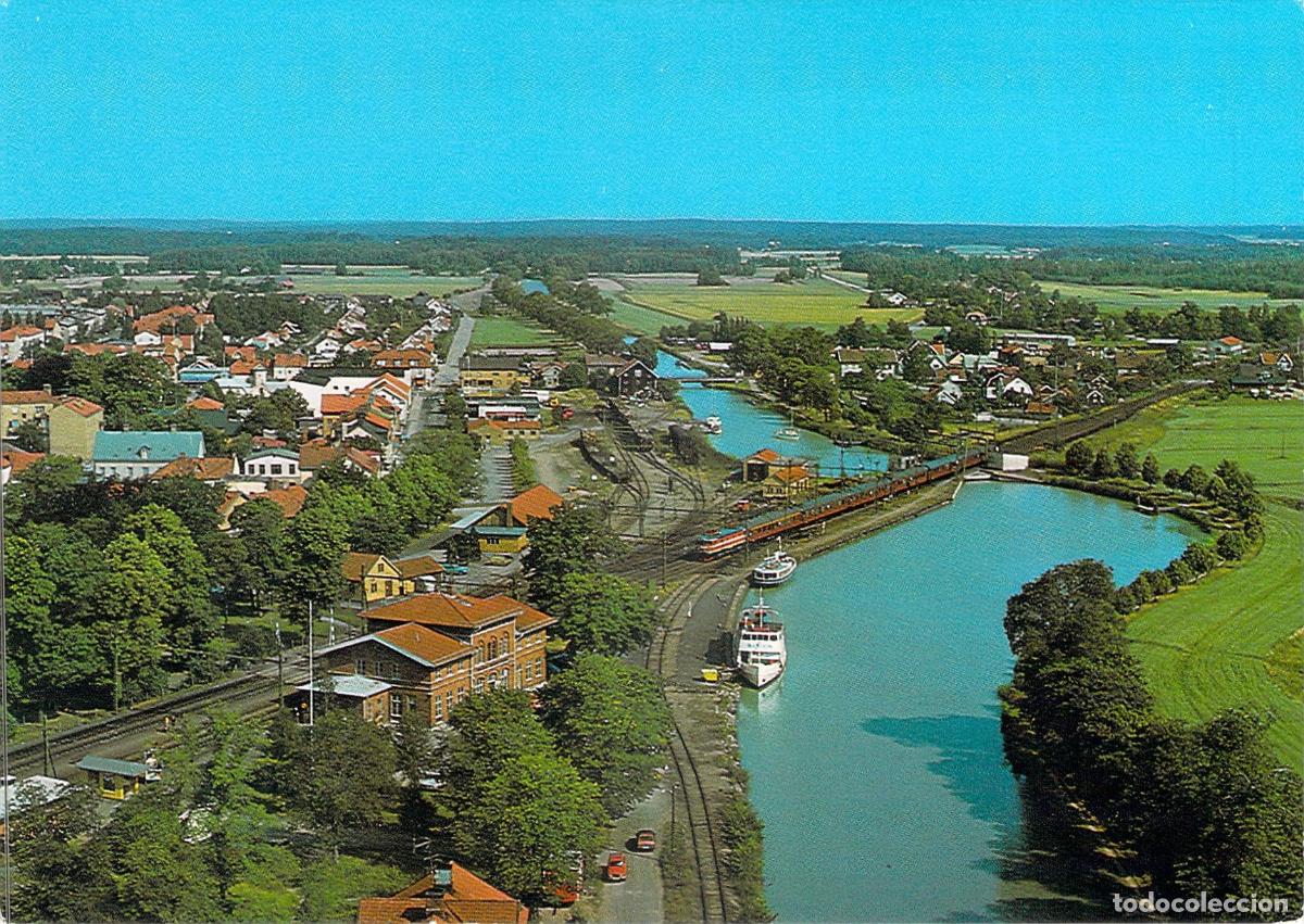 Postales: Postal de T&ouml;reboda, Suecia: Vista A&eacute;rea del Canal de G&ouml;ta