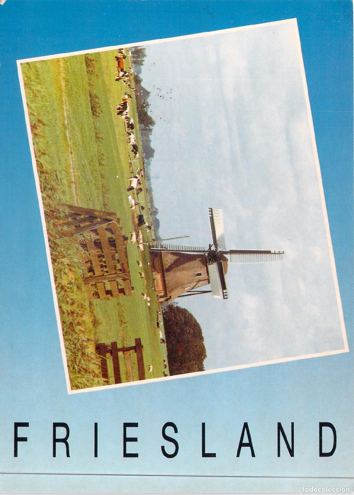 Postales: Postal del Molino en Huins, Provincia de Friesland, Pa&iacute;ses Bajos