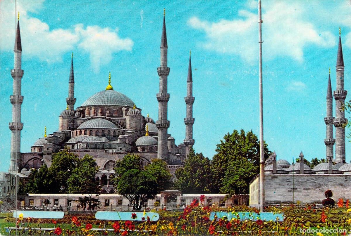 Postales: Postal de la Mezquita Azul de Estambul, Turqu&iacute;a