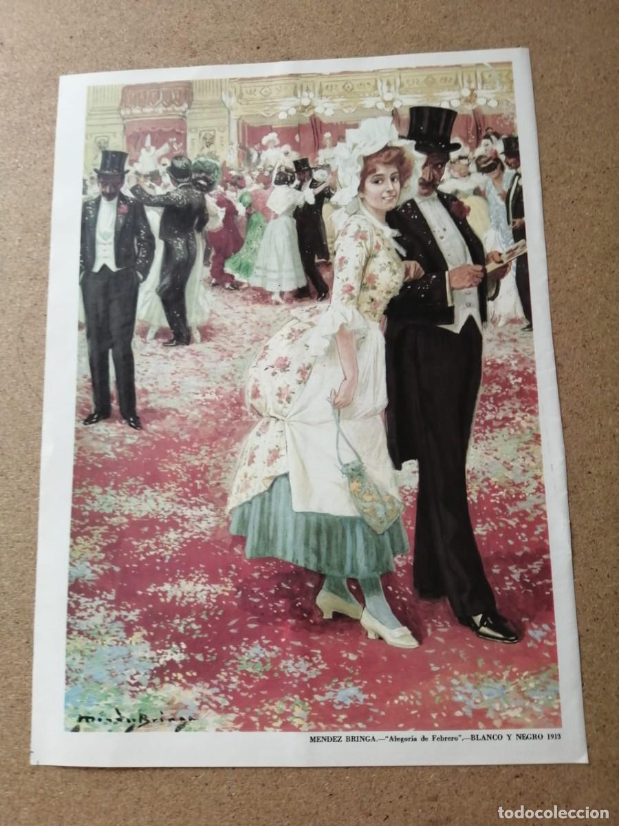 Postales: LAMINA REVISTA BLANCO Y NEGRO. ALEGORIA DE FEBRERO (MENDEZ BRIGA)