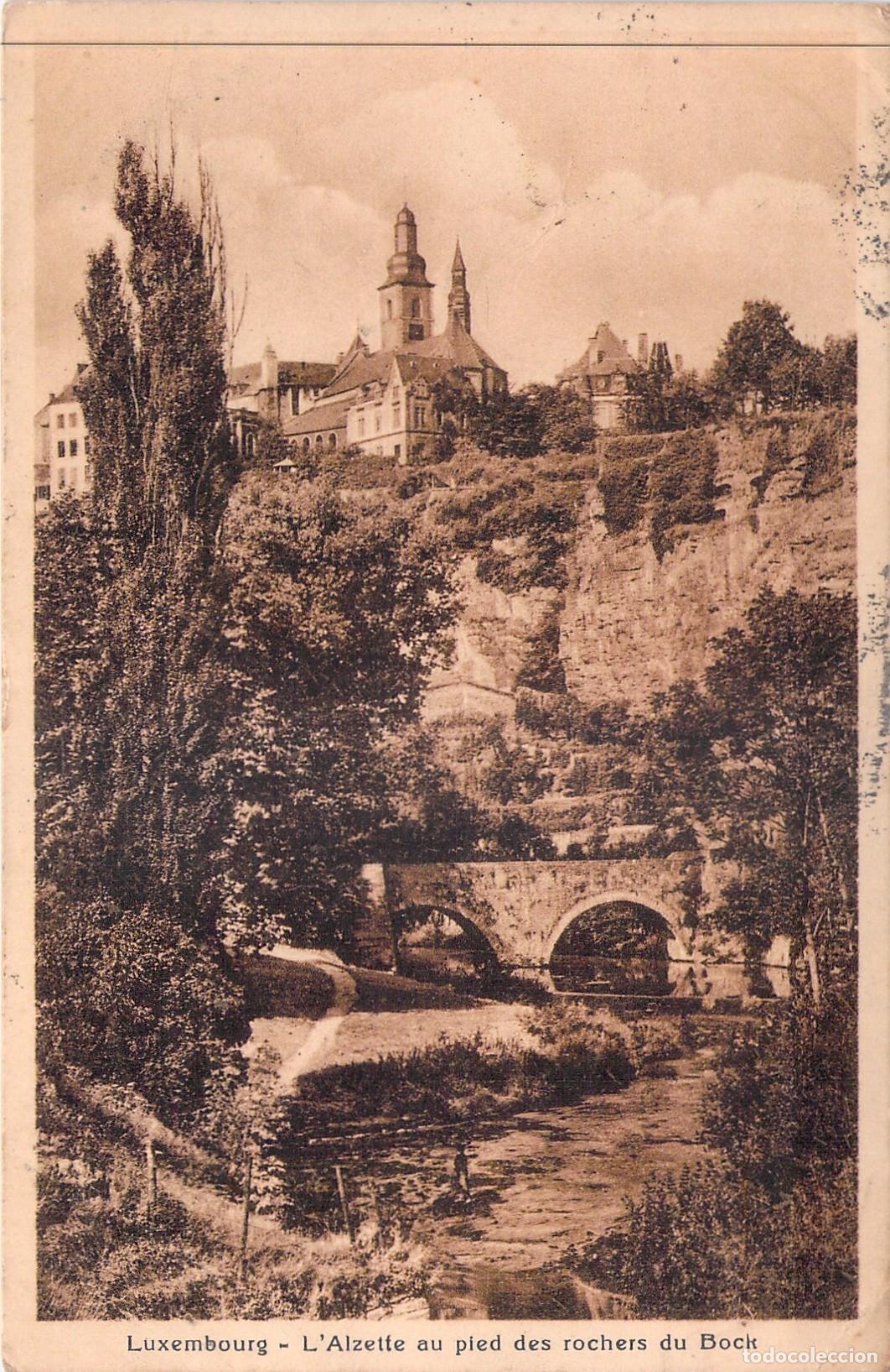 Postales: Tarjeta Postal de Luxemburgo: R&iacute;o Alzette y Rocas del Bock