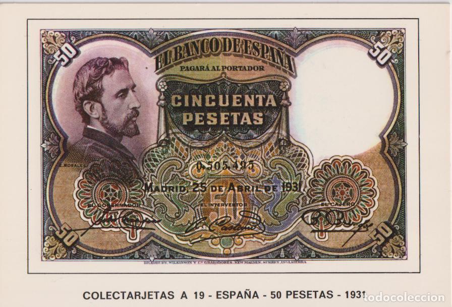 Postales: COLECTARJETAS A 19 &ndash; ESPA&Ntilde;A &ndash; 50 PESETAS &ndash; 1931 &ndash; S/C