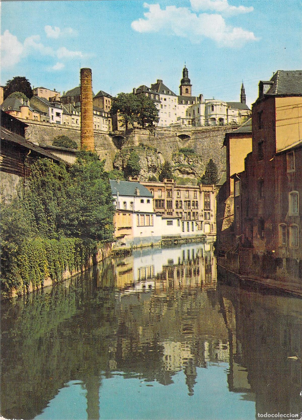 Postales: Postal de Luxemburgo: R&iacute;o Alzette en el Barrio de Grund