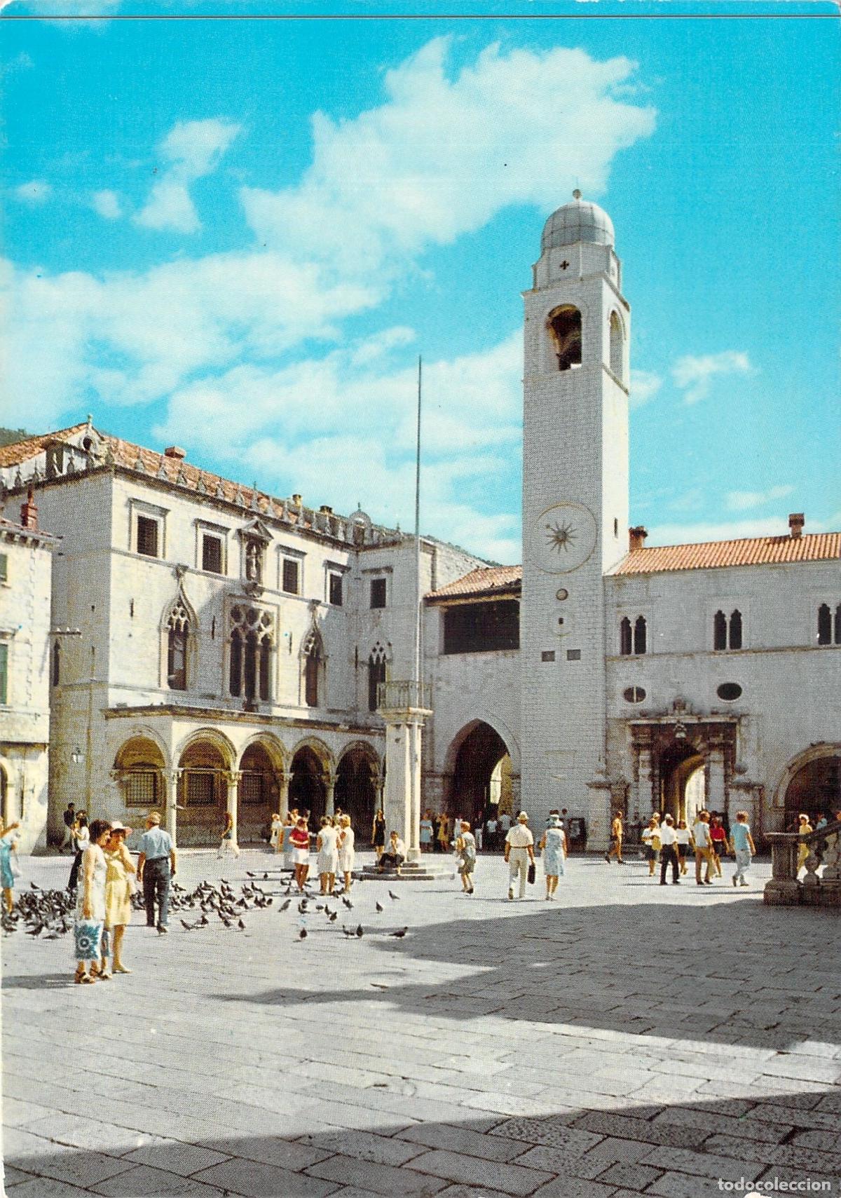 Postkarten: Postal de Dubrovnik: Palacio Sponza y Torre del Reloj, Croacia