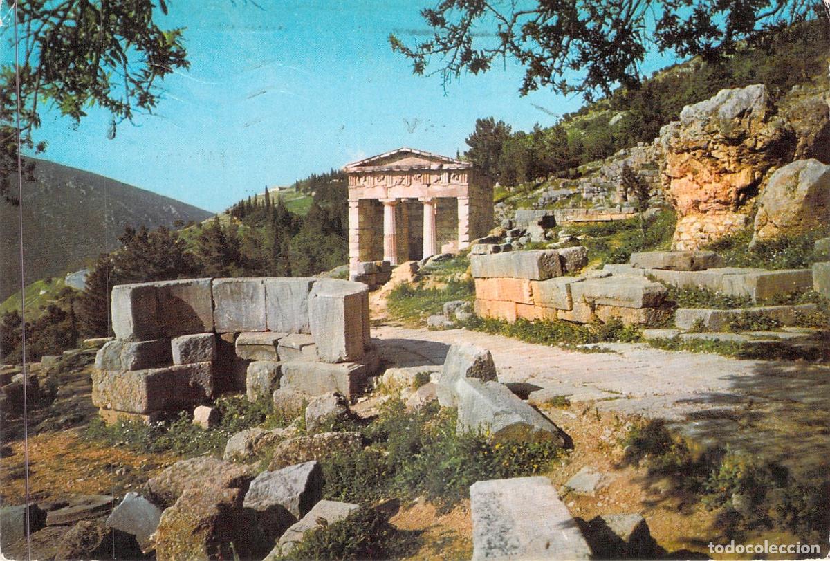 Postkarten: Postal de Delfos: Tesoro de los Atenienses, Grecia