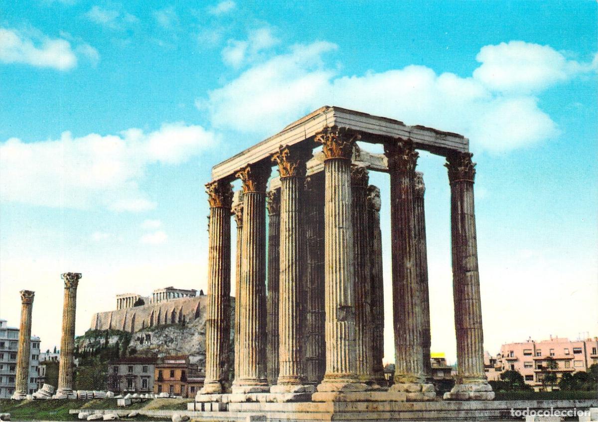 Postales: Postal del Templo de Zeus Ol&iacute;mpico en Atenas, Grecia