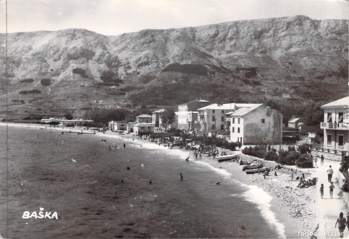 Postales: Postal de la Playa y Costa de Ba&scaron;ka, Isla de Krk, Croacia