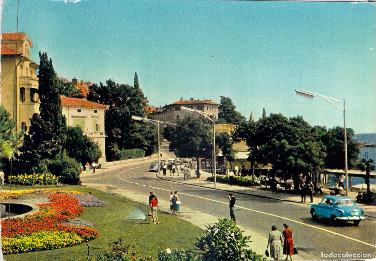 Postales: Postal de Opatija, Croacia - Escena Callejera y Jardines Florales