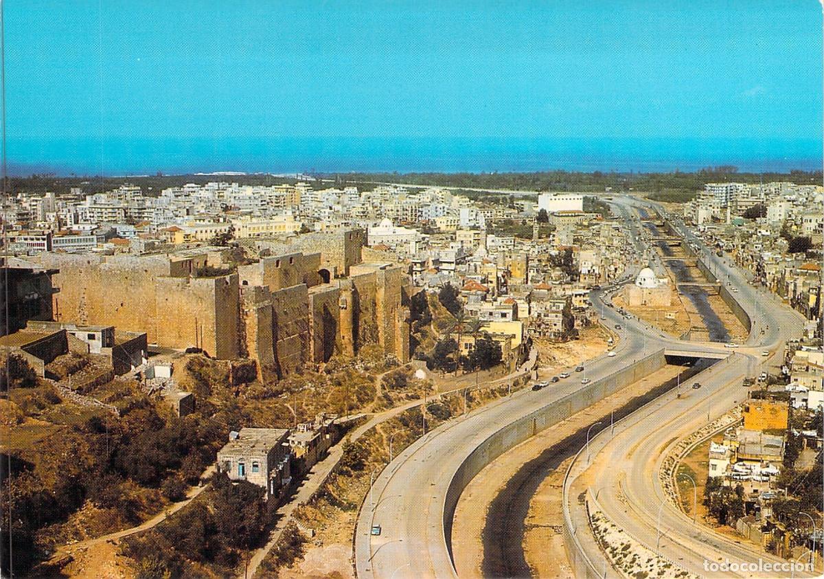 Postales: Postal de Tr&iacute;poli, L&iacute;bano: Castillo de los Cruzados y R&iacute;o Abou-Ali