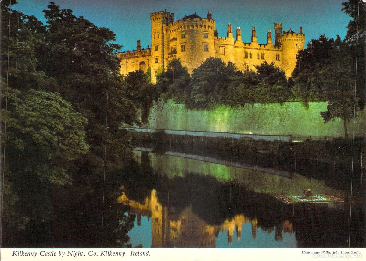 Postales: Postal del Castillo de Kilkenny de Noche, Irlanda