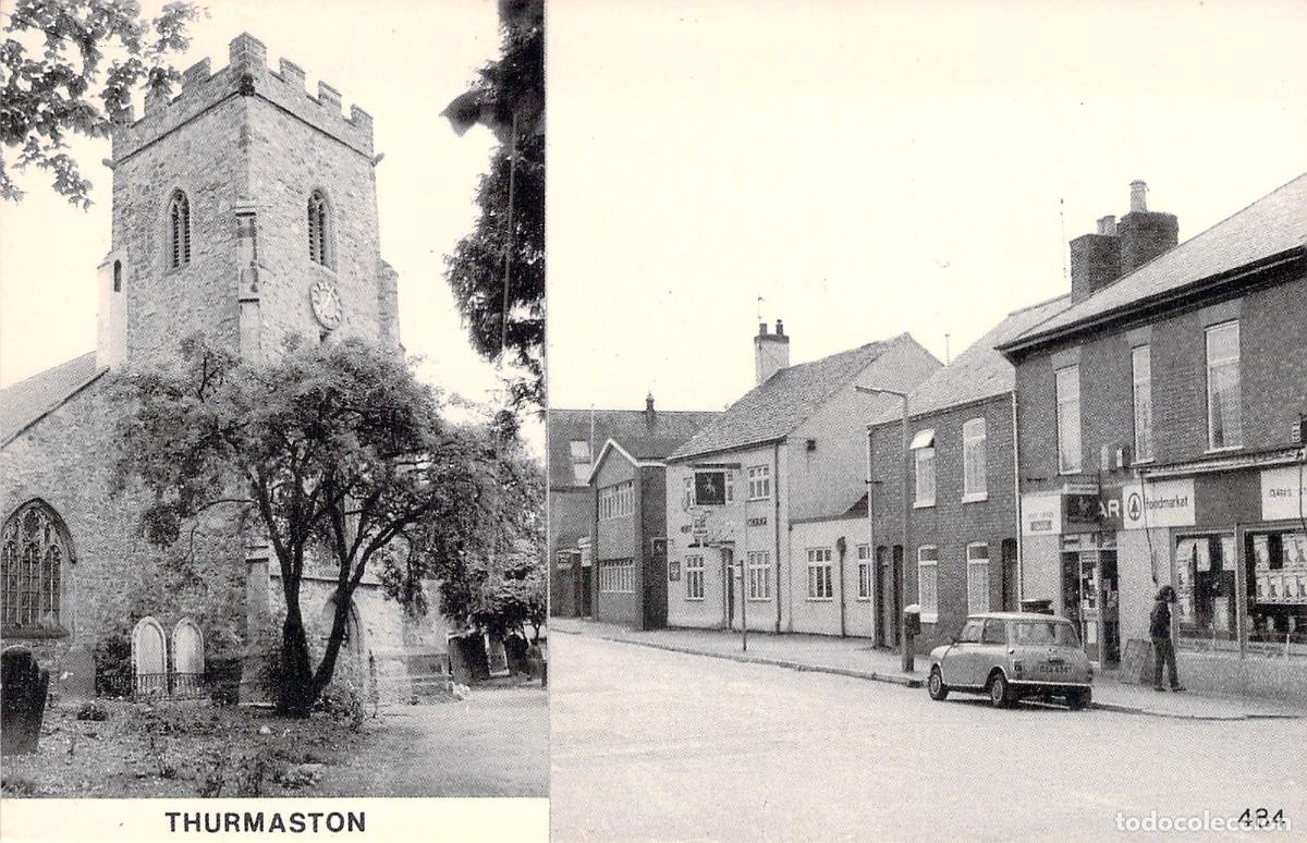 Postales: Postal de Thurmaston con la Iglesia St. Michael y Melton Road