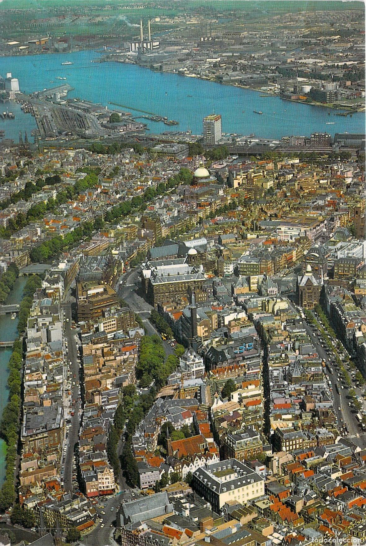 Postales: Postal de Vista A&eacute;rea del Centro de &Aacute;msterdam, Holanda