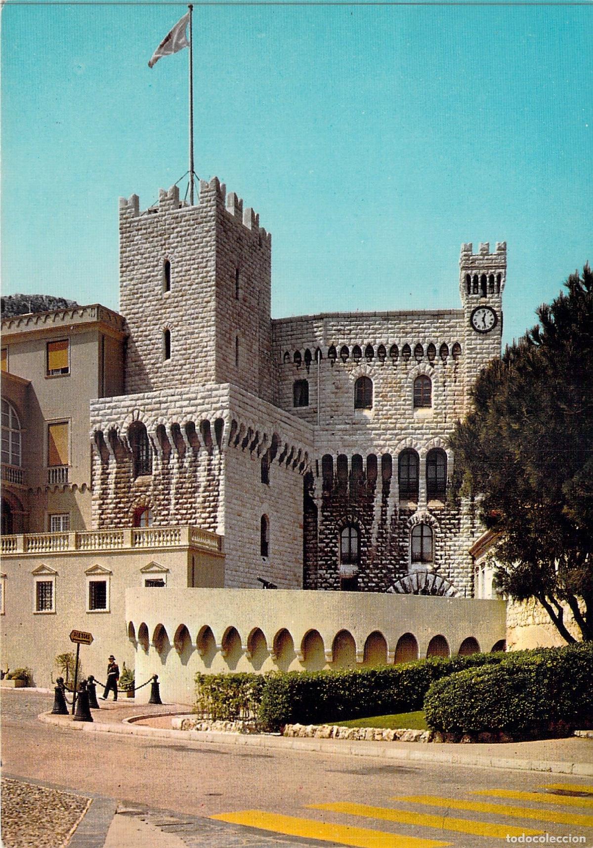 Postales: Postal del Palacio Princier y la Torre del Reloj en M&oacute;naco