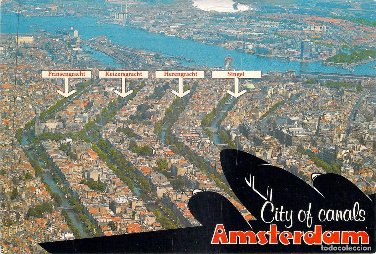 Postales: Postal de Vista A&eacute;rea de los Canales de &Aacute;msterdam