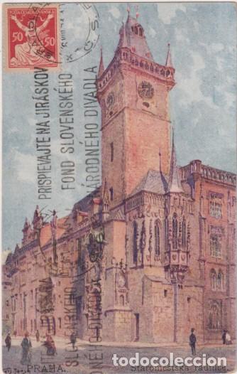 Postais: Checoeslovaquia. Staromestska radnice (Ayuntamiento del casco antiguo) Franqueado y fechado en Brati