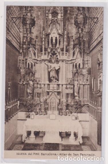 Postais: Iglesia del Pino. Barcelona. Altar de San Pancracio. Huecograbado Joaqu&iacute;n Mumbr&uacute;. Sin usar