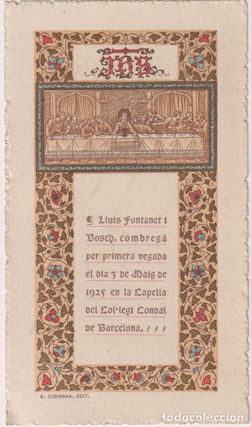 Cartoline: Estampa de Comuni&oacute;n. Capella del Col-legi Condal de Barcelona, 1925