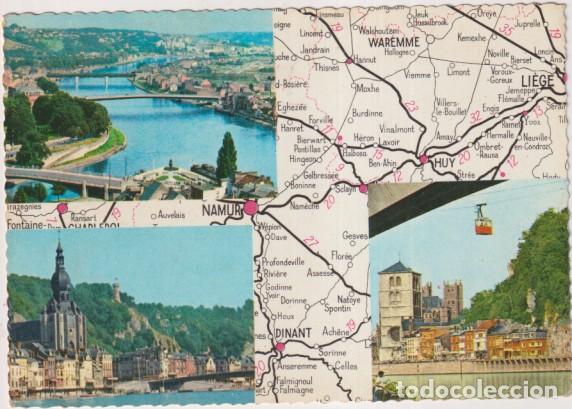 Cartoline: Namur (B&eacute;lgica). Vistas, Franqueado y fechado el 9 Ago. 1964. Destino: Barcelona