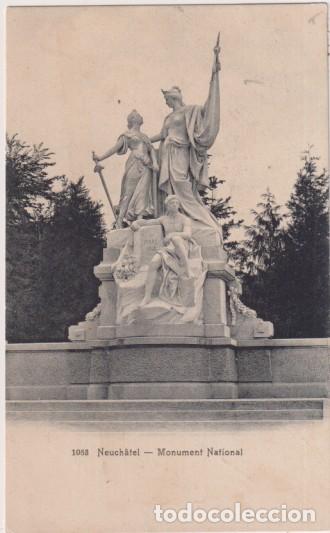 Postkarten: Neuchatel (suiza). monumento nacional. Franqueado y fechado en neuchatel el 22 Jul 1906