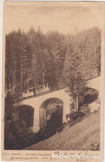 Postkarten: Leysin (Suiza). El tren el&eacute;ctrico. Franqueado y fechado en leysin en 1908. Destino : Bilbao