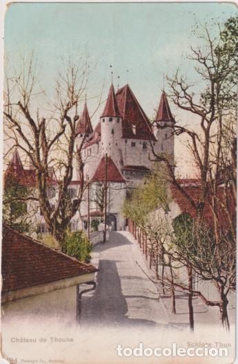 Postkarten: Thun (Suiza). Castillo de Thoune. Franqueado y fechado en Thun en 1909