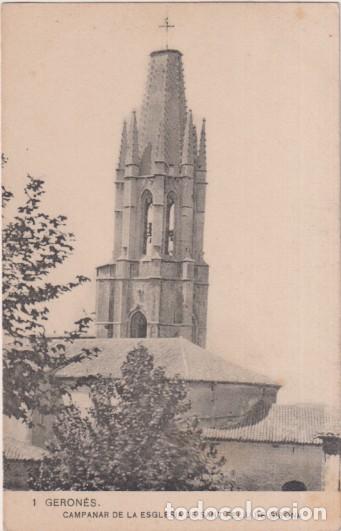 Postais: 1 Geron&eacute;s. Campanar de la Esglesia de Sant Feliu de Girona. associaci&oacute; protectora de la ensenyansa c