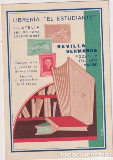 Cartoline: &rdquo;Bonita Postal. Publicidad de Librer&iacute;a y Filatelia &rdquo;&rdquo;El Estudiante&rdquo;&rdquo; Al dorso: Factura de Abono Fran