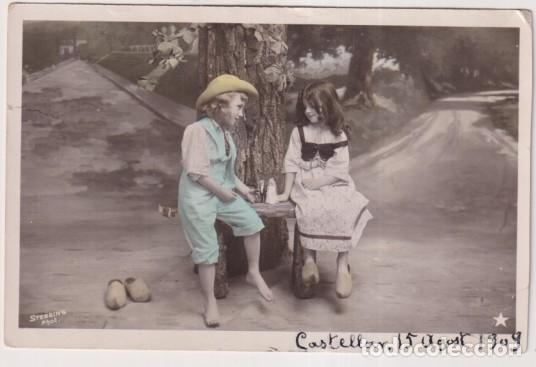 Cartoline: Postal Francesa. Etoile Paris. Coloreada. Escrita y dedicada en Catal&aacute;n. Castellar, 15 Agost 1909