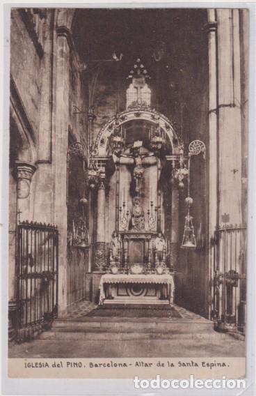 Cartoline: Iglesia del Pino. Barcelona. Altar de la Santa Espina. Huecograbado Joaqu&iacute;n Mumbr&uacute;. Sin usar