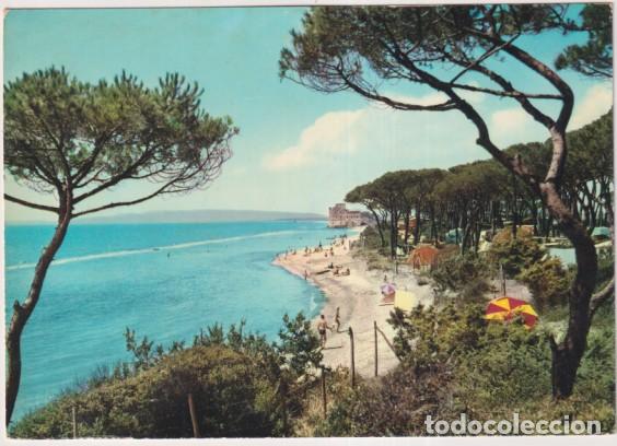 Postales: Italia. Golfo de Follonica. Camping Torre Mozza. Franqueado y fechado el 7 Ago. 1962. Destino: Barce