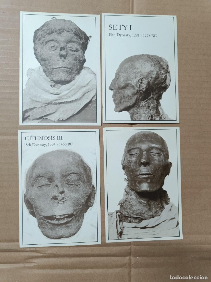 Postales: LOTE DE 4 POSTALES EGIPCIAS, MOMIAS DE FARAONES, TUTHMOSIS SETY AHMOSE -P25