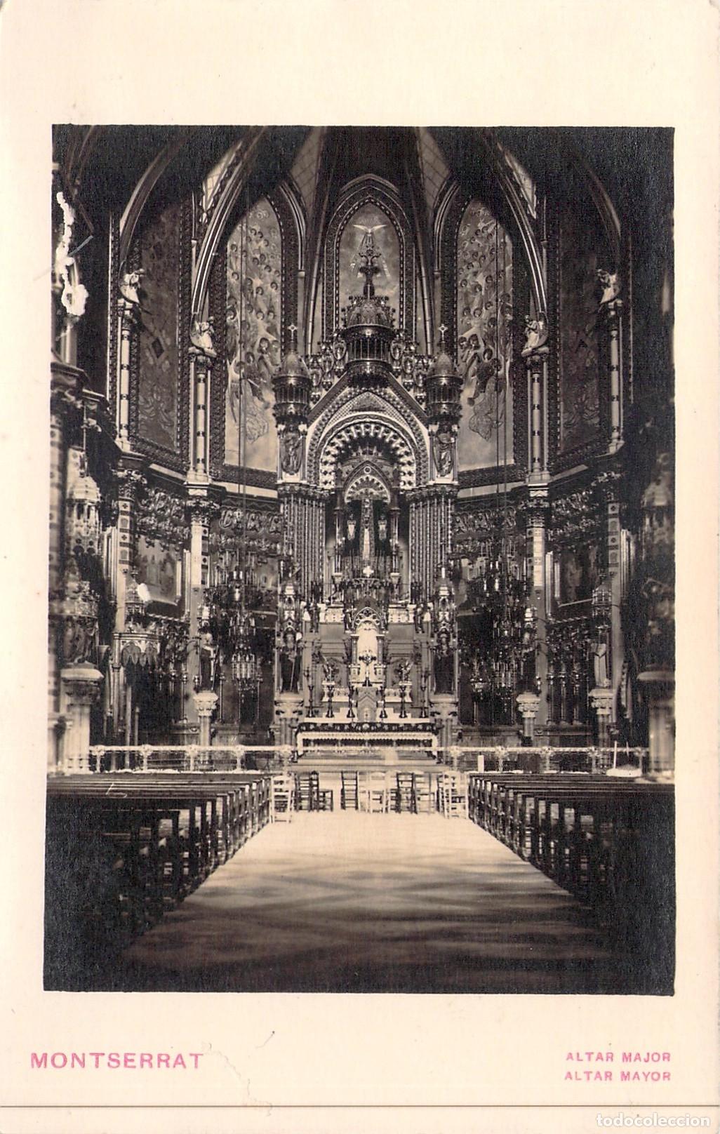 Postales: Postal del Altar Mayor de la Bas&iacute;lica de Montserrat, Barcelona