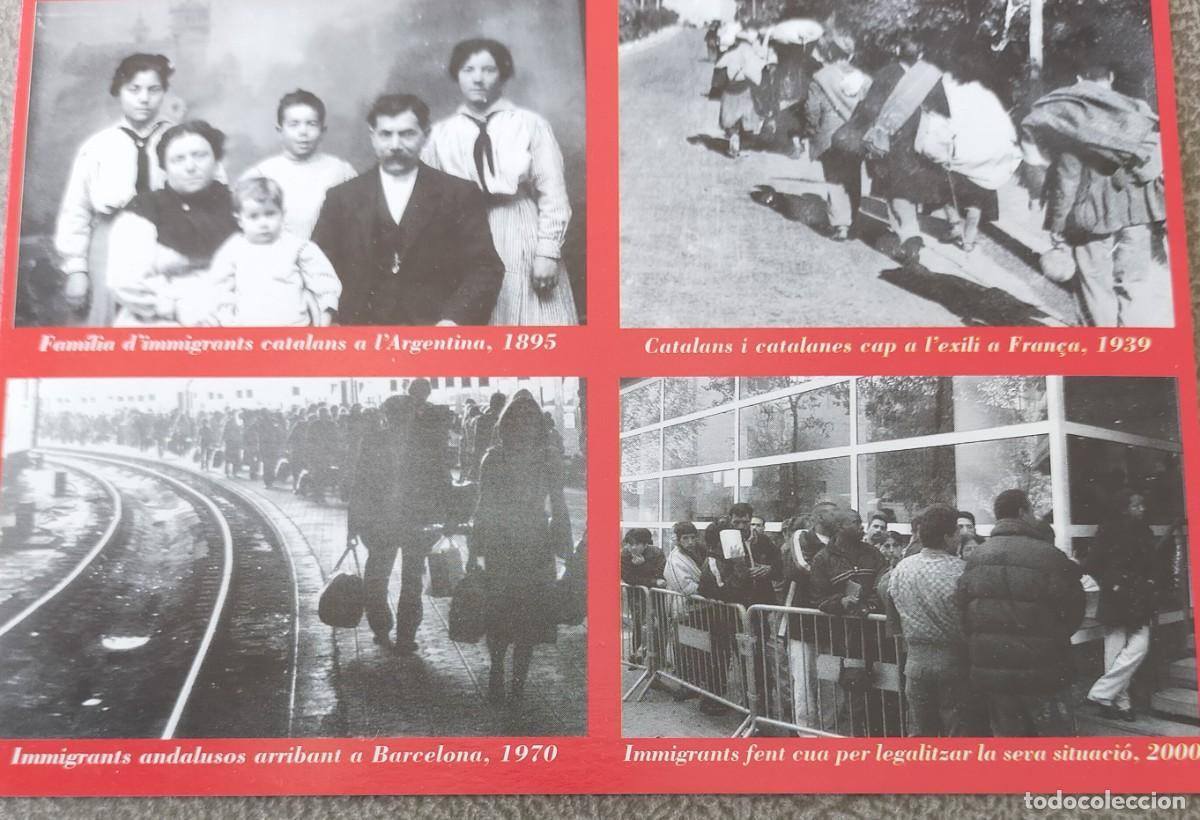 Postales: TARJETA POSTAL CON FOTOGRAFIAS ANTIGUAS DE EMIGRANTES, DISE&Ntilde;ADA POR INICIATIVA DE CATALUNYA PARA ENV