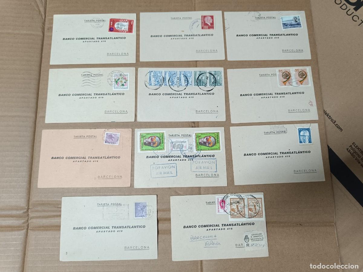 Postales: LOTE 11 ANTIGUA POSTALES BANCO COMERCIAL TRANSATLANTICO 1973 LIBANO UGANDA ETOPIA PANAMA PAKISTAN S1