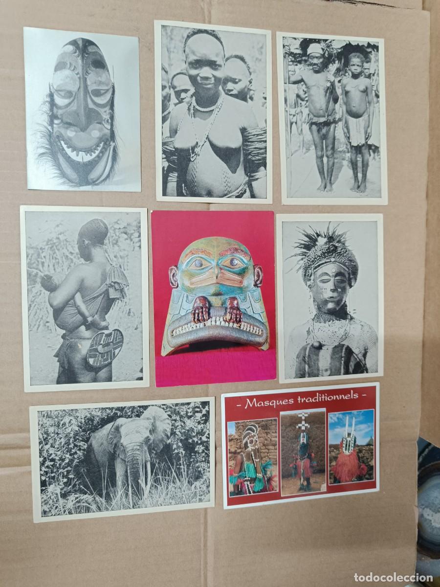 Postales: LOTE 8 ANTIGUAS POSTALES ETNICAS, AFRICA CONGO CAMERUN PAPUA AMERICA MASCARAS RITUAL PIGMEO INDIO S1