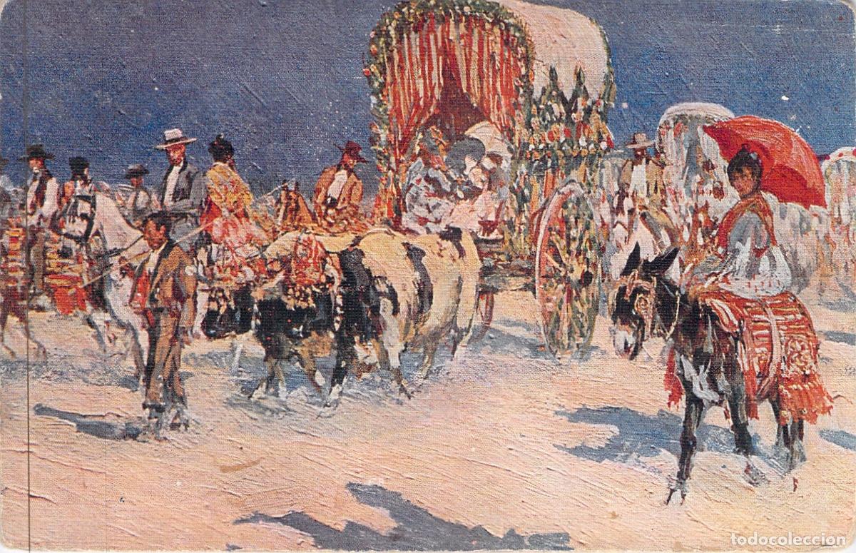 Postales: Postal de la Feria de Sevilla, Obra de Mariano Bertuchi