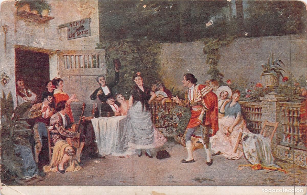 Postales: Postal Pintura Juerga Torera en la Venta de los Gatos de Jos&eacute; Benlliure