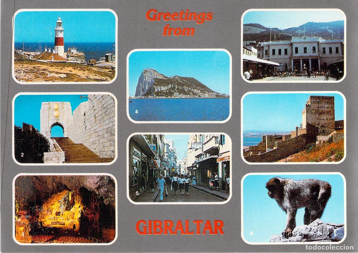 Postales: Postal de Gibraltar con Vistas Variadas del Pe&ntilde;&oacute;n y Monumentos