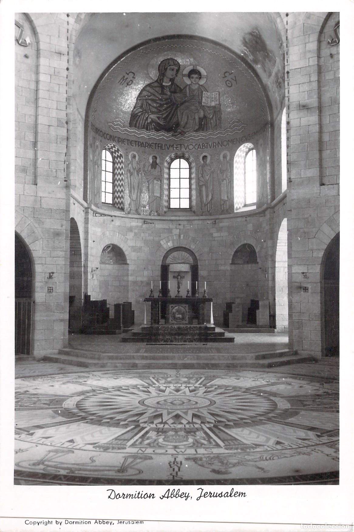 Postales: Postal de la Abad&iacute;a de la Dormici&oacute;n, Jerusal&eacute;n, Interior y Altar