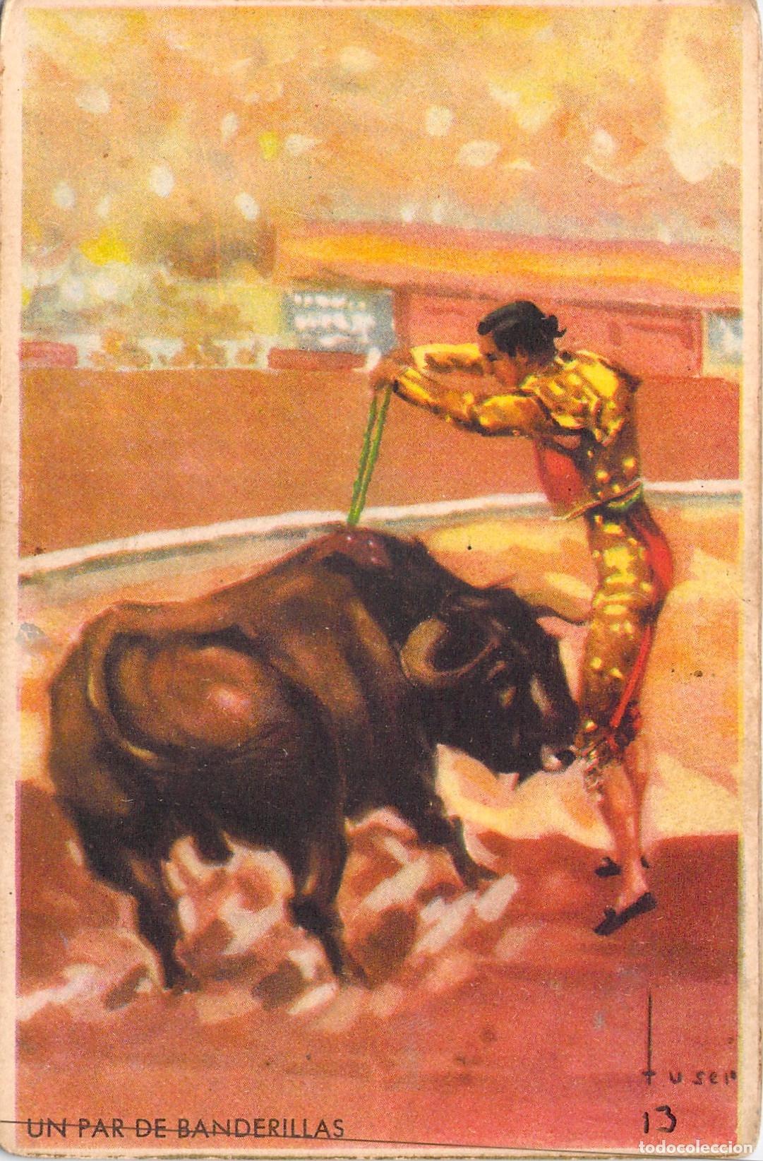 Postales: Postal de Tauromaquia: Escena de un Par de Banderillas por Tuser
