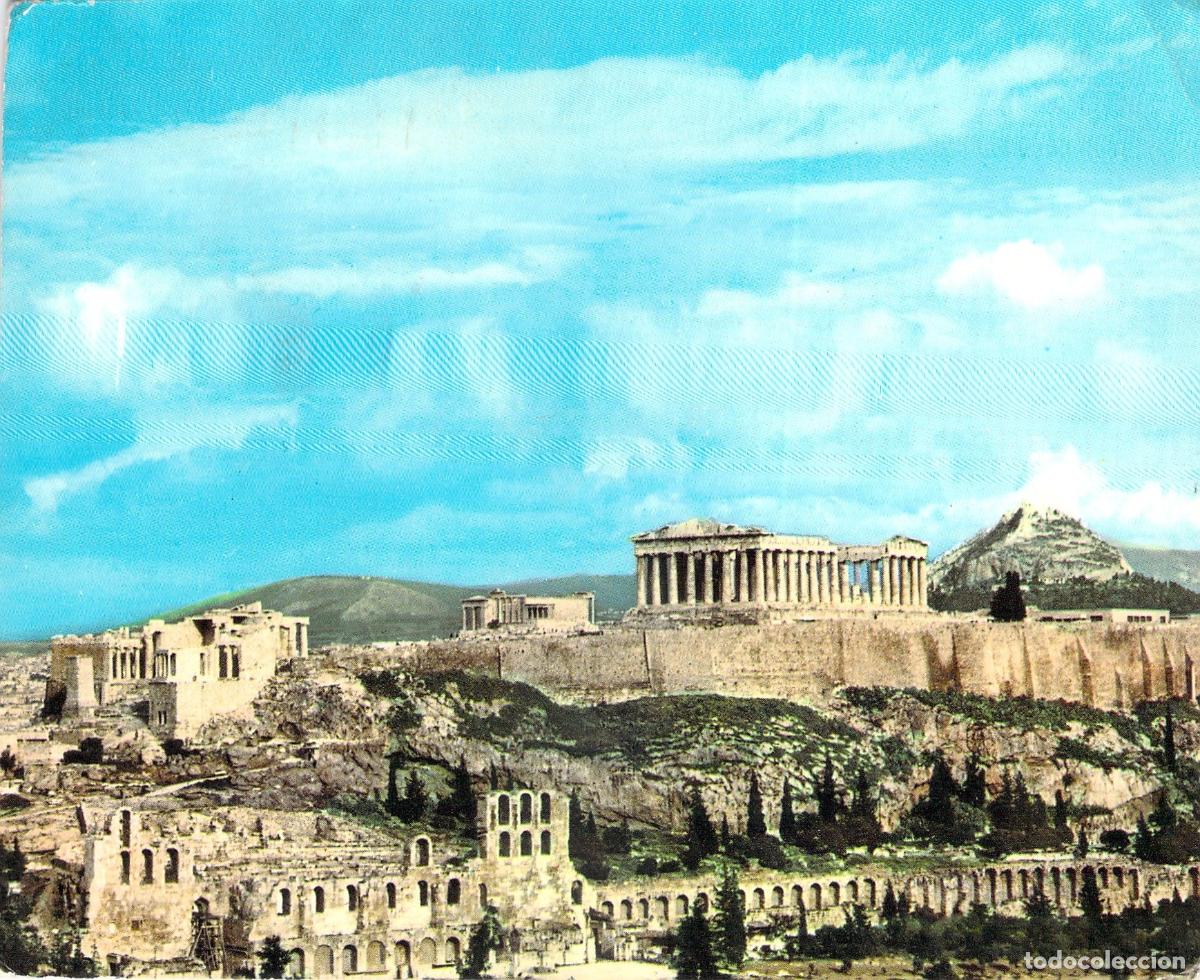 Postales: Postal de la Acr&oacute;polis de Atenas, Grecia - Vista del Parten&oacute;n